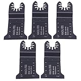 5本クイックリリース45mm HCS + HSSブラック振動マルチツール木製カッターソーブレード（Bosch用）Fein Black＆Decker