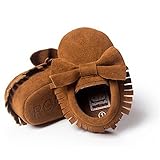ROMIRUS Baby Tassel Fringe Moccasin Shoes Soft Sole Suede With Bowknot [並行輸入品]