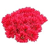 buyeonline Artificial Flower Gerbera – 10 pcs人工シルクガーベラデイジー花ウェディングパーティーホームブライダルブーケグリーン レッド BUY-HOME-1