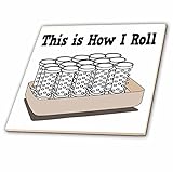 3dRose ct_102533_4 How I Roll Hair Curlers Beautician Design-Ceramic Tile, 12-Inch [並行輸入品]