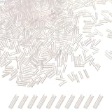 M METERXITY 1800パックのビューグルビーズ 2x6mmの刺繍クラフト用ガラスビューグルチューブシードビーズ DIYクラフト/ブレスレット/ネックレス用【透明カラー】