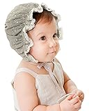 GEMVIE 新生児 帽子 ベビーハット スタープリント 幼児 女の子 赤ちゃん用 ハット あご紐付き 柔らかい ベビー帽 かわわい 保温 3-12ヶ月に カーキ