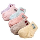 XIKA ベビー用 ソックス 靴下 可愛い リボン付き 星 月 雲 綿 ルームソックス あったかい ６足セット (リボンM(約1-3歳)12~15cm)