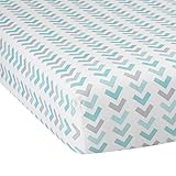Lambs & Ivy Classic Aqua Chevron Fitted Crib Sheet by Lambs & Ivy