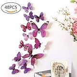 48 PCS Removable 3D Butterfly Wall Stickers Decals DIY Wall art Decor Home Wall Decoration Sticker M