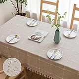 Forhomelife テーブルクロス おしゃれ 撥水加工 北欧 テーブルカバー リネン 撥水 お手入れ簡単 汚れ防止 厚手 ダイニング テーブルクロス 長方形 (カーキ色タイプ4 80x120cm)
