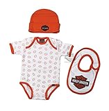 ハーレーダビッドソンBaby Boys 'クリーパーギフトボックスセット、バー&シールドロゴ3050486 カラー: ホワイト