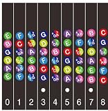 ギターコード指板シール2枚セット(見やすい角度付き！) (ブラウン) シール ギター コード ギター教室 練習 教材 音楽 教材 初心者 独学 レッスン