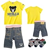 ダブルB(mikihouse) 半袖Tシャツ＋8分丈スパッツ＋ソックス ３点セット(80cm コーン)