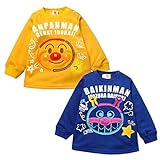 ベビー服 男の子 トレーナー 長袖 アンパンマン 裏シャギー 線描き顔 アップリケ付 男児 ベビー (2.ネイビー/80cm)