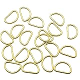 [KUKU工房] Dカン レザークラフト金具 20個セット (内径15mm, ゴールド)