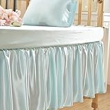 【LilySilk】 【縫い目なし】19匁ベビー用シルクベッドスカート(70ｘ120ｘ40cm）【ターコイズ】