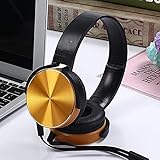 HANHANDIAN ゲームヘッドホン - 3.5mmサラウンドゲームヘッドセット、ラインコントロールとマイクのゲームセットMP3 / 4、iPod、iPadと互換性のあるヘッドセット (Color : Yellow)