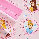 Disney Princess Twin Size Heavyweight 3-Piece Flannel Sheet Set, Pink Hearts [並行輸入品]