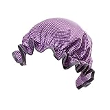 Kingkingming ダブルチャイルドシャワーキャップユニセックスカラフルなポルカドットシャワーキャップ　パープル