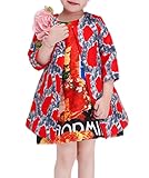 (ウォ２U)Woo2u 女の子 ガールズ 子供服 キッズ 春夏 可愛い花 赤色 七分袖 カジュアル 子供服 通勤 通学 三五七 入学式 コート 防寒着 上着 ジャケット チュニック 140
