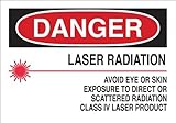 Brady 70416 Premium Fiberglass Radiation & Laser Sign, 10" X 14", Legend "Laser Radiation Avoid Eye 