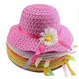 Multifit Baby Girls 9パックひまわり麦藁帽子Teaパーティー帽子Assorted Sunhatセット