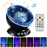 リモートコントロールOcean Wave Nightプロジェクタ12 LED & 7色ナイトライトwithスピーカー内蔵、ムード照明ランプfor Baby Nursery、大人と子供寝室、リビングルー