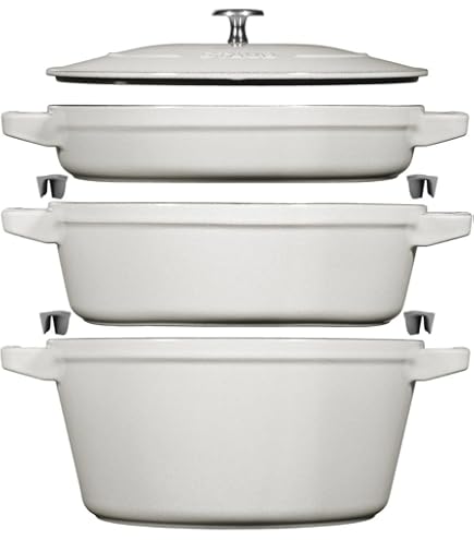 Amazon | STAUB 26cm ラウンド 鋳鉄 ココット ホワイト トリュフ