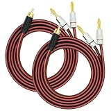 Yuchenfeng RCAプラグからバナナプラグ2個 スピーカーワイヤー バナナプラグ RCAスピーカーケーブル 16.6フィート 4N OFC 14AWG 純銅金メッキプラグ