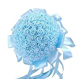Doitsa ウェディング ブーケ 泡 結婚式 造花 花束 花嫁 二次会 撮影 装飾 バラ プレゼント おしゃれ アートフラワー リボン付き 青