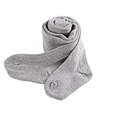 ベビータイツ　ガールズ　キッズタイツ　コットン　パンティストッキング　女の子　靴下　クツシタ　無地　シンプル　子供　肌着　厚手　（ライトグレー）1-6歳　Gaorui（ガオルイ）