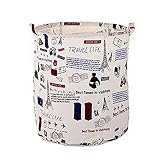 Holiberty Zakkaスタイル大きな折りたたみランドリー服のストレージバスケットHampers DirtyキッズストレージバケットコットンリネンボックスビンOrganizer Tote Bag