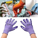Giantree 作業手袋、3組ナイロン手袋軽量PU精密作業手袋着用可能なオイルプルーフ