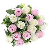 Soledi人工花18 Heads Mixカラーシミュレーションバラ芽の結婚式ホームデコレーション