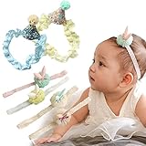 ハンドメイド　デザイン　ベビー　ヘアバンド(2タイプ) (ボンボン三角帽(ミント))