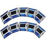 iimono117　ソーラー充電式　LED道路鋲 / センターライン 駐車場 縁石 反射板 視線誘導 (10, 青)
