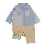 (チャックルベビー) chuckle BABY ボンシュシュ セットアップ風 長袖カバーオール ベージュ 80cm P2431-80-50
