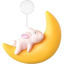 Amazon.co.jp: アクアリウム 水槽 オブジェ 月と熊/ウサギ 装飾