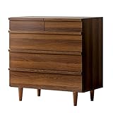 エア・リゾーム チェスト 4段 木製 おしゃれ 収納 80cm幅 デザインチェスト ARMELLE(アルメル)　ダークブラウン