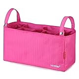 Insular® ベビーカー 多機能 収納 マザーズ バッグ  哺乳瓶 おむつ 携帯 小物 整理 収納（フクシア）