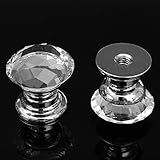 ILS - 10 pieces 20mm Diamond Crystal Glass Door Drawer Cabinet Wardrobe Pull Handle Knob