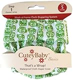 CuteyBaby That's a Wrap Diaper Cover, Kelly Green Tribal, Medium by CuteyBaby