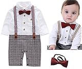 Cuteshower ベビー キッズ 子供服 フォーマル 男の子 カバーオール ロンパース お食い初め 結婚式 お宮参り 七五三 記念日 節句 グレー 90cm
