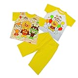 キッズパジャマ アンパンマン 洗い替え 2TOPS 半袖パジャマ 天竺素材 夏物 子供用 Anpanman j-sa2703 80cm イエロー