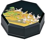 中谷兄弟商会 山中漆器 4.0八角小箱 黒 絵巻33-3110