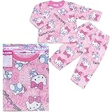 2016年 秋冬 HELLO KITTY ハローキティ 総柄フリース パジャマ ピンク◇80cm