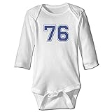 面白い 男の子と女の子 スポーツ 背番号 76 デザイン Tシャツ 体に合う White Size 18 Months