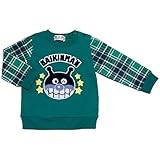 アンパンマン バイキンマン 裏毛 さがら刺繍 袖プリント 長袖トレーナー Anpanman ea3873-9225 95cm グリーン