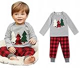 Burning Go クリスマス服　子供パジャマ　キッズルームウェア 保温 ロングズボン チェック柄 クリスマス 春秋冬