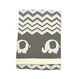 Koala Baby Cotton Jacquard Knit Blanket - Elephants [並行輸入品]