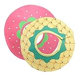 (アレックスユール) ベビー コットンビブ 360°回転 フルーツパターン おしゃれ スタイ 防水よだれかけ 4層厚さ 2枚セットラウンドビブ