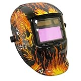 Neiko 56002A Flame Skull Design Auto Darkening MIG/TIG Solar Powered Welding Helmet by Neiko