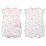 Mum'scare ベービー服 赤ちゃん カバーオール 女の子 ボディスーツ ロンパース 新生児 かわいい 綿100% 出産祝い おしゃれ (24か月, 花&ホエール)