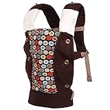 【ベビーアムール 】Bebamour　抱っこ紐　綿100％　おんぶ紐　通気ベビーキャリア　カラー丸柄　らくらく (ブラウン)